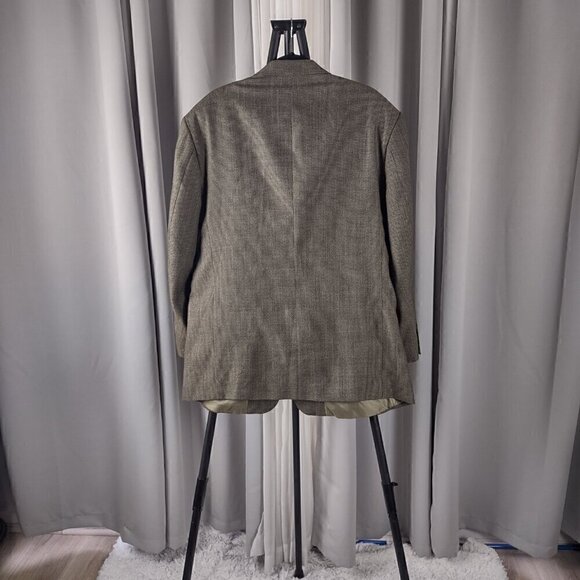 Haggar Collection Wool Blend Olive Green Sport Coat Blazer Jacket Size 46R - Picture 3 of 12